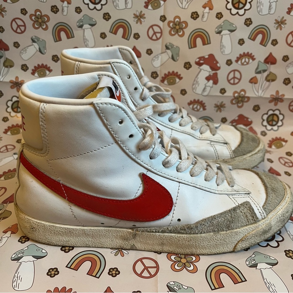 White/Red Nike Blazers
